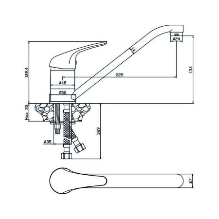 Смеситель OLIVES Leon 04400LN для кухни,хром