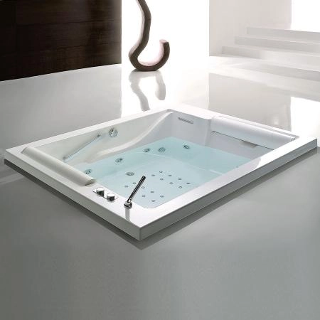 Gruppo Treesse BIS Ванна 190x150xh64 см гидром и аэром с цифр системой и сит дезинй\ф и пультом дист упр. 2 подушки белые,2 ручки,сливная колонка.