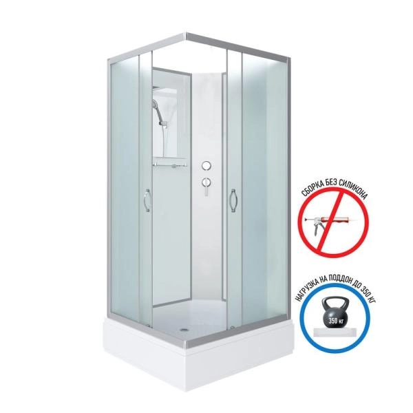 Душевая кабина Niagara NG-33084-14QBK 1000х800х2000 средний поддон  26см стекло матовое