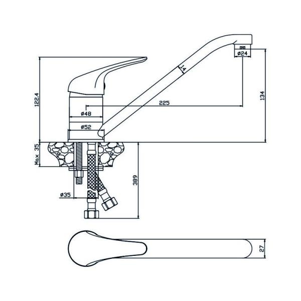 Смеситель OLIVES Leon 04400LN для кухни,хром