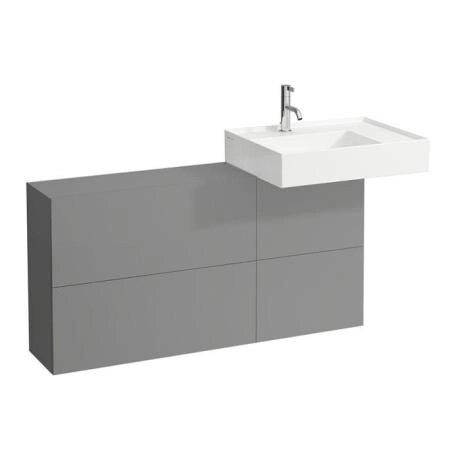 Laufen Kartell Тумба под раковину справа, 120х27х61см, с 1 дверцей и 2 створками, подвесная, покрытие LLC, цвет: сланцево-серый