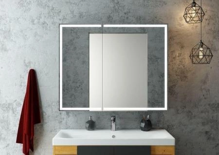 Зеркало-шкаф Континент Mirror Box black Led 1000х800