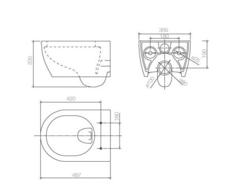 Унитаз SSWW CT 2037V подвесной сиденье микролифт черный