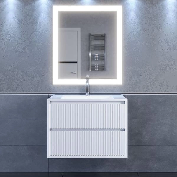 Тумба под раковину  Uperwood Next Premium подвесная, 70 см, белая, 2 ящика
