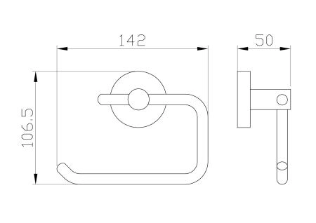 Держатель для туалетной бумаги без крышки WONZON & WOGHAND EASY, Хром (WW-8116)