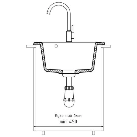 Кухонная мойка GranFest QUARZ 8, серый