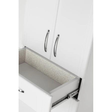 Пенал для ванной Style Line Эко Стандарт 48 с бельевой корзиной напольный с ящиком