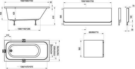 Ванна Ravak Chrome C721000000 150х70 без гидромассажа акрил
