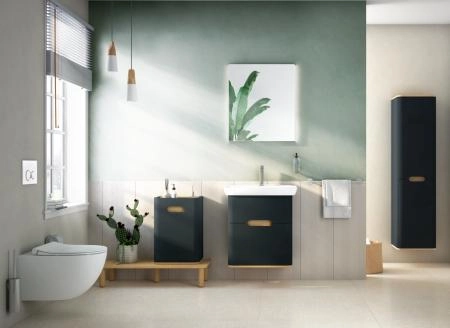 Тумба с раковиной  VitrA Sento  60834 65 см матовая антрацит МДФ