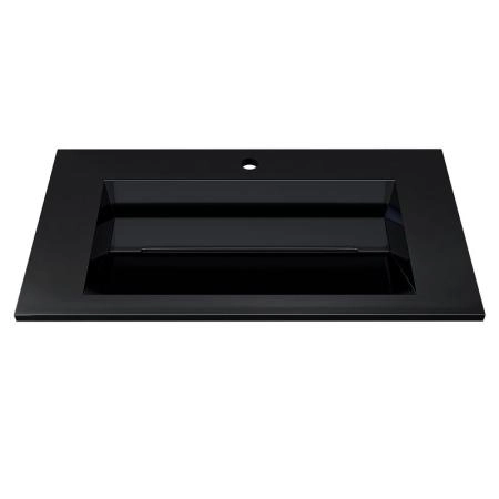 Раковина для ванной полувстраиваемая Uperwood Next Premium 80 см, прямоугольная, черный глянец