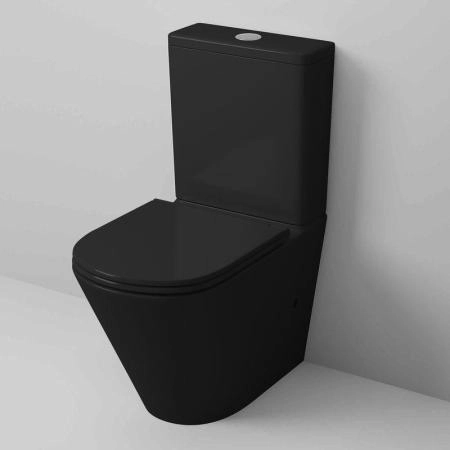 Унитаз Grossman GR-4450BMS (605*380*825) ЧЕРНЫЙ МАТОВЫЙ напольный Безободковый с тонкой крышкой