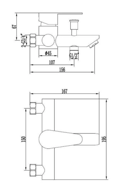 Смеситель для ванны ESKO Orlando OL 54 хром