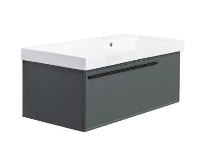 Тумба под раковину LA FENICE Elba Grigio серый 90 FNC-01-ELB-G-90 серый матовый зелёный матовый