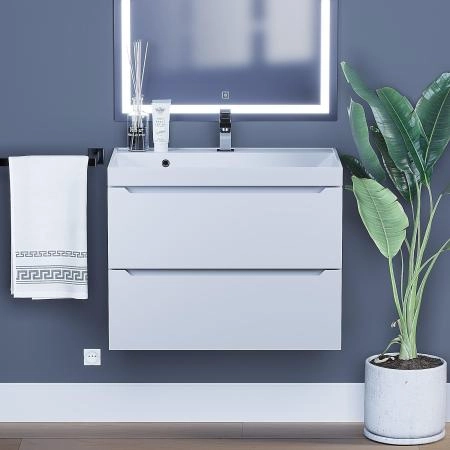Тумба под раковину для ванной Uperwood Tanos 70 см, подвесная, белая