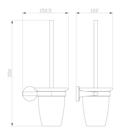 Туалетный ершик в комплекте WONZON & WOGHAND SIMPLE, Темный графит (WW-6529-BGM)