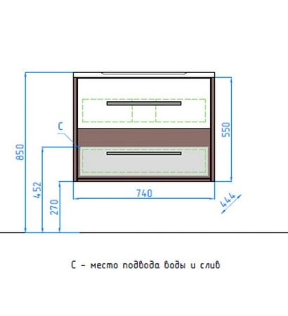 Тумба под раковину Style Line Elfante Экзотик 75 PLUS Бали 75 подвесная