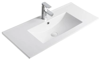 Раковина Gid NYJ803-90 91x40 встраиваемая сверху белая