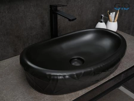 Раковина Gid Bm777 на столешницу 60 Черный матовый