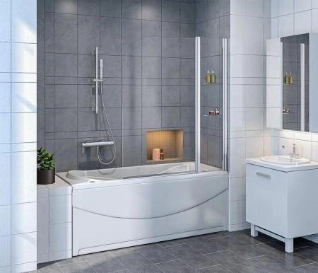 Шторка для ванны GOOD DOOR SCREEN HS-100-C-CH 6 мм 100 прозрачное