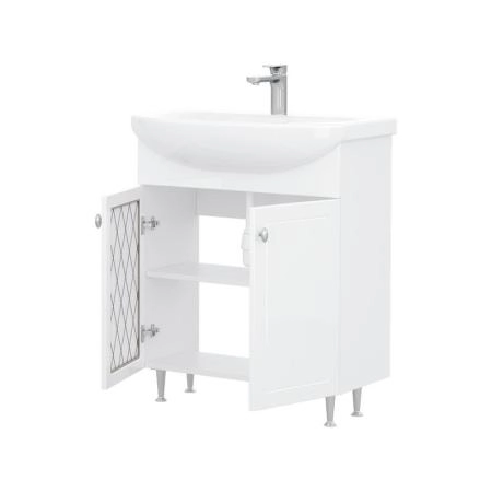 Тумба для ванной Volna Milena 70.2D белый глянец напольная (Балтика) раковина отдельно