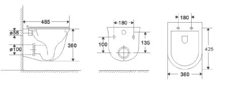 Унитаз подвесной  Azario Felice 490х360х360 быстросъемное сиденье микролифт (AZ-0051