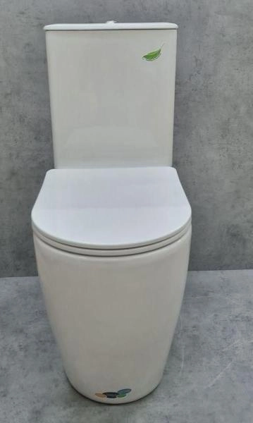 Унитаз Ceramalux 1289A напольный безбодковый с бачком ( GEBERIT ) сиденье микролифт, белый