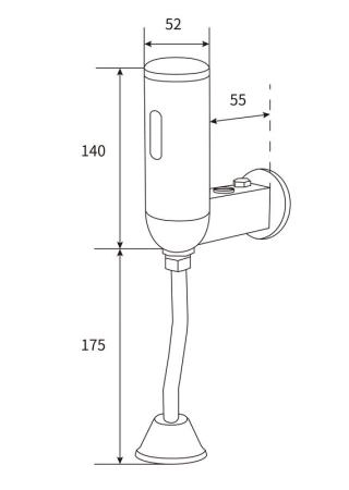 Смывное устройство для писсуара сенсорное beWash Photocell внешний монтаж BWAM0UT309, хром, 6В