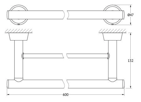 Полотенцедержатель FBS Vizovice VIZ 037 двойная 60 cm хром