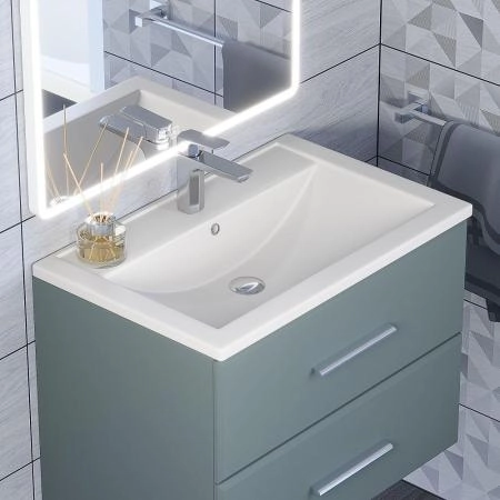 Раковина кварцевая Uperwood Foster Quartz 70 см, белая матовая, жасмин