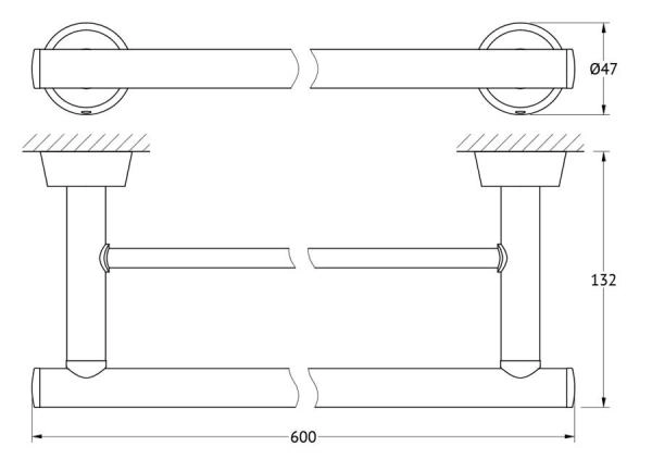 Полотенцедержатель FBS Vizovice VIZ 037 двойная 60 cm хром