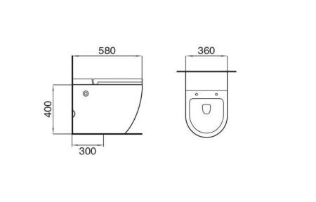 Унитаз импульсный Ceruttispa SELLA Pulse CT10198 приставной безободковый