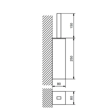 Fantini Linea Ершик подвесной, с выдвижным контейнером, цвет: хром
