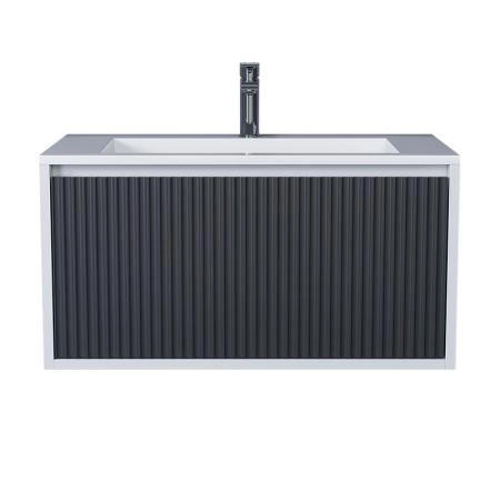 Тумба под раковину для ванной Uperwood Next Premium подвесная, 100 см, белая/графит, 1 ящик