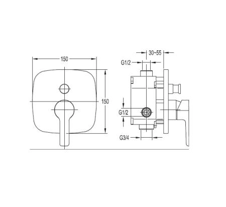 Смеситель CEZARES TESORO-F-VDIM-01 для душа,хром