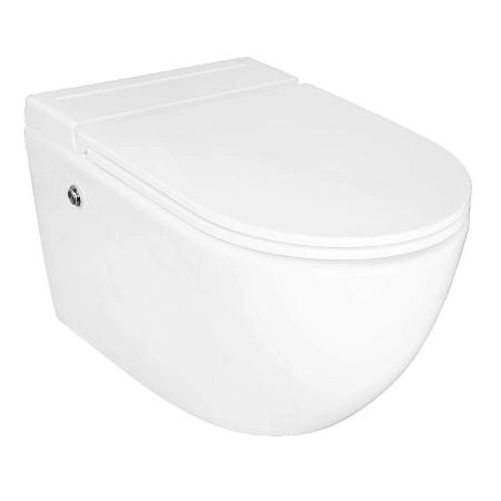 Унитаз импульсный Azario AZ-102C подвесной 360х570х375, полукруглый, быстросъемное сиденье микролифт, монтажная рама в комплекте