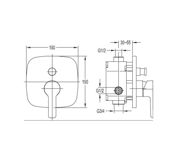 Смеситель CEZARES TESORO-F-VDIM-01 для душа,хром