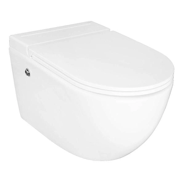 Унитаз импульсный Azario AZ-102C подвесной 360х570х375, полукруглый, быстросъемное сиденье микролифт, монтажная рама в комплекте