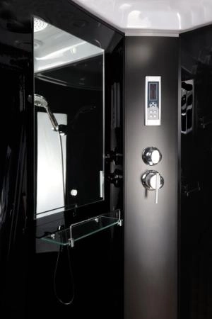 Душевая кабина Niagara NG-6501-14P 900х900х2150 средний поддон 26см стекло тонированное алюм черный