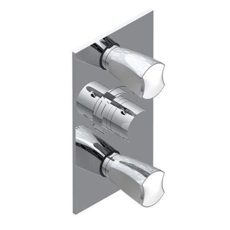 THG Infini white porcelain with platinum decor Смеситель для душа встраиваемый, термостатический, с 2 запорными вентилями, внешняя часть, цвет хром
