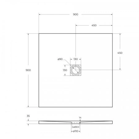 Душевой поддон BelBagno 80x80 искусственный камень белый квадратный TRAY-MR-UNO-A-80-35-W-CR