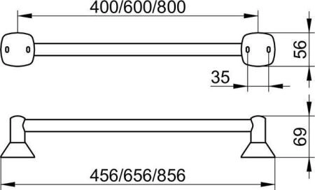 Полотенцедержатель KEUCO CITY.2 02701010400 хром 456 мм