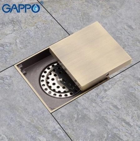 Душевой трап Gappo G81005-4 бронза 100x100мм