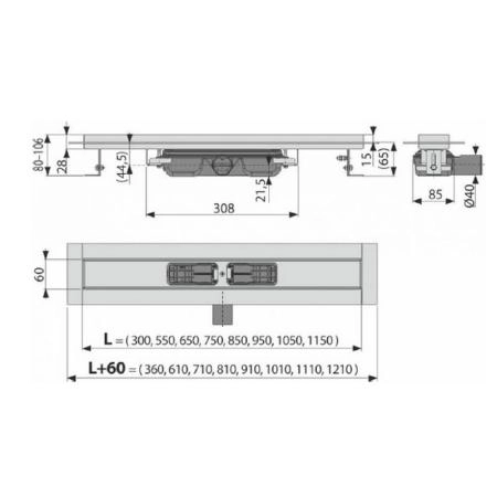 Душевой лоток AlcaPlast APZ106-1050 Professional Low