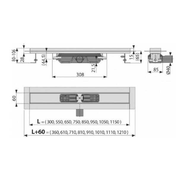 Душевой лоток AlcaPlast APZ106-1050 Professional Low