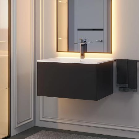 Тумба под раковину для ванной Uperwood Parma Premium подвесная 65 см, черная