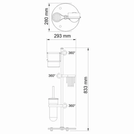 WasserKraft Ammer K-1236 стойка хром матовый
