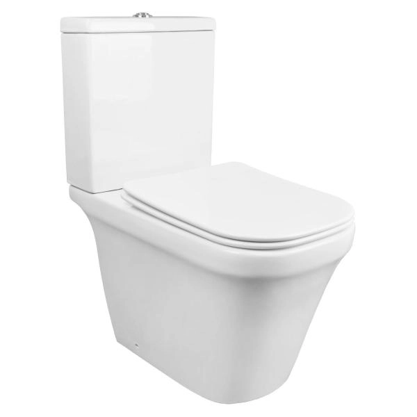 Унитаз напольный  Azario Candy 370х620х780 безободковый,  и сиденьем микролифт (AZ-1503B)