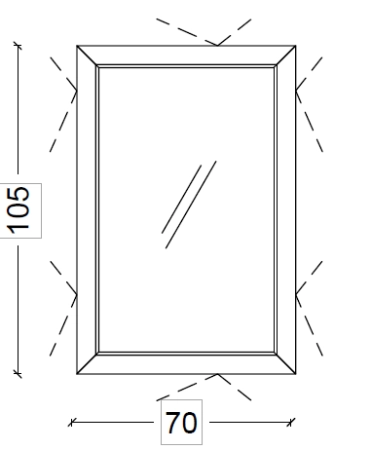 Зеркало Boheme Dolce Пыльная Роза 105x70см 567-Rose