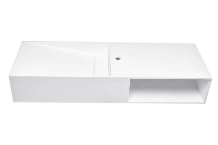 Раковина NT BAGNO NT501 Cagliari Right 1200x420 искусственный камень белый матовый