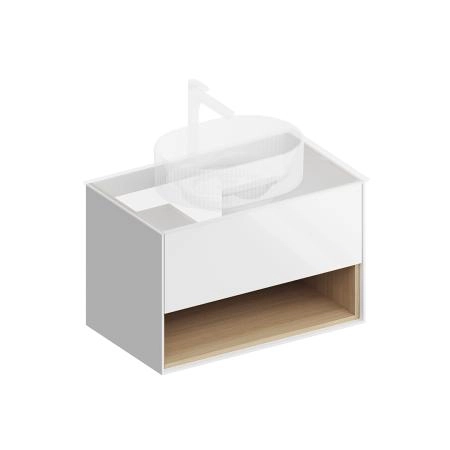 Тумба Kerama Marazzi PLAZA MODERN ПЛАЗА МОДЕРН PLB.MN.80.1\WHT подвесная 80 белый 1 ящик + полка